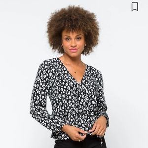 Faux wrap blouse